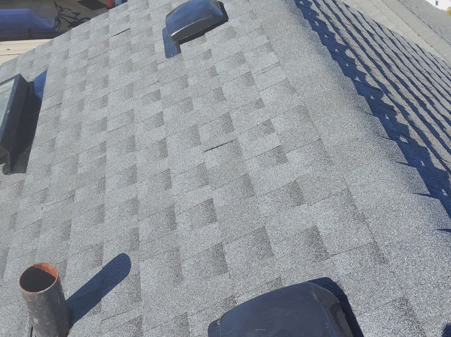 New architectural shingle roof after replacement